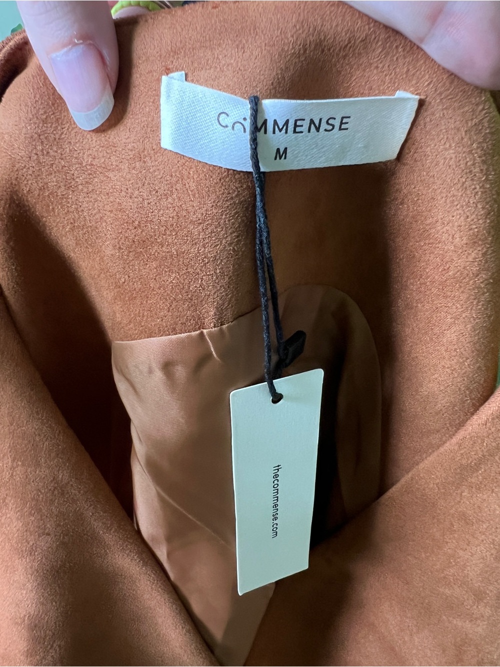 Commense Faux Suede Mini Dress Womens Medium Brown NWT - Picture 11 of 12